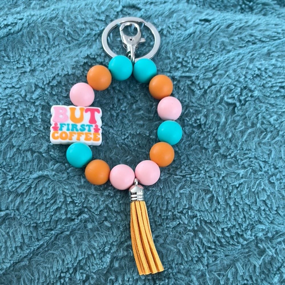 Handmade wristlet keychain